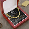 To My Son - Straighten Your Crown, Cuban Chain Necklace Gift to Son