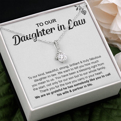 Daughter In Law You Mean To Us, Alluring Beauty Necklace, Gift for Daughter In Law, Christmas Gift Idea