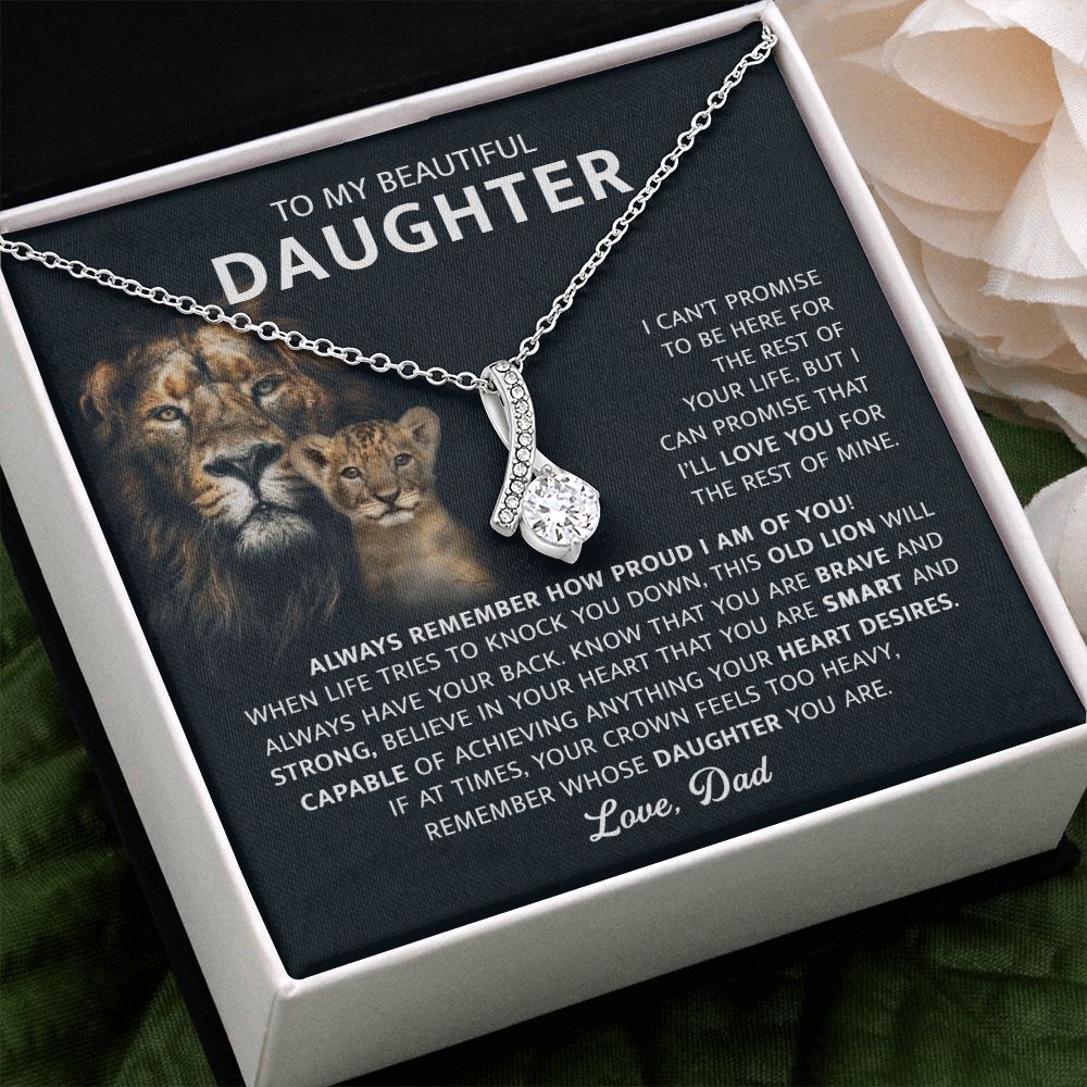 Beautiful Daughter Heart Desires, Alluring Beauty Necklace, Sentimental Gift For Daughter From Dad