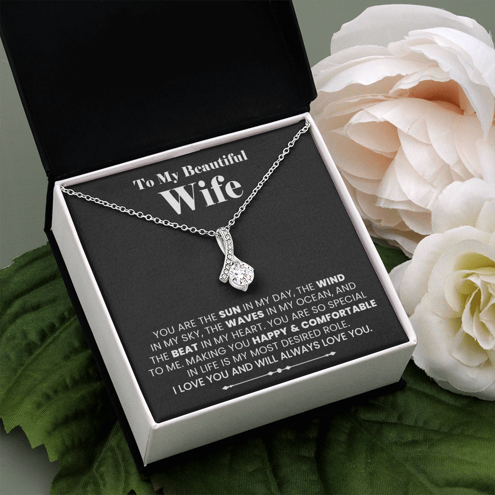 To My Wife The Sun The Wind Necklace, Perfect Gift for Wife, Sentimental Thoughtful Gift, Christmas Valentine's Day Jewelry