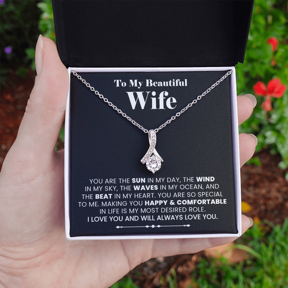 To My Wife The Sun The Wind Necklace, Perfect Gift for Wife, Sentimental Thoughtful Gift, Christmas Valentine's Day Jewelry
