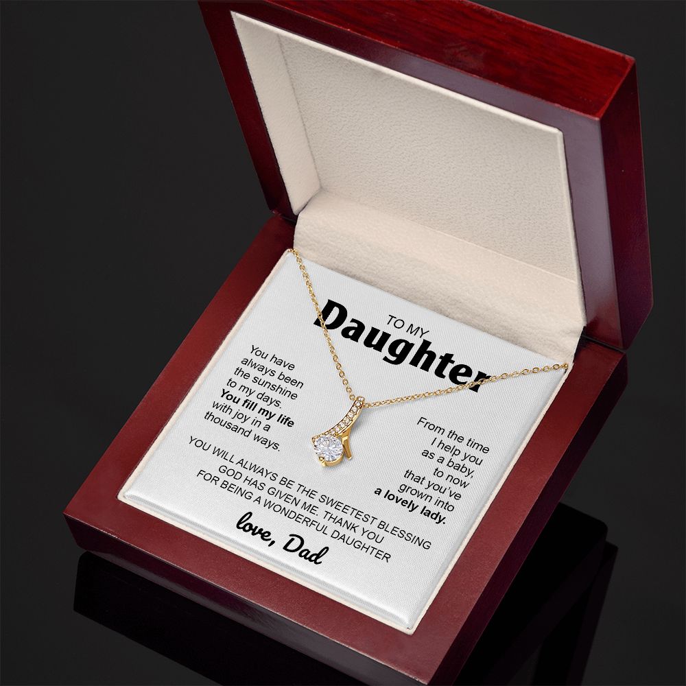 To My Daughter Gift From Dad | You Fill My Life | Alluring Beauty necklace