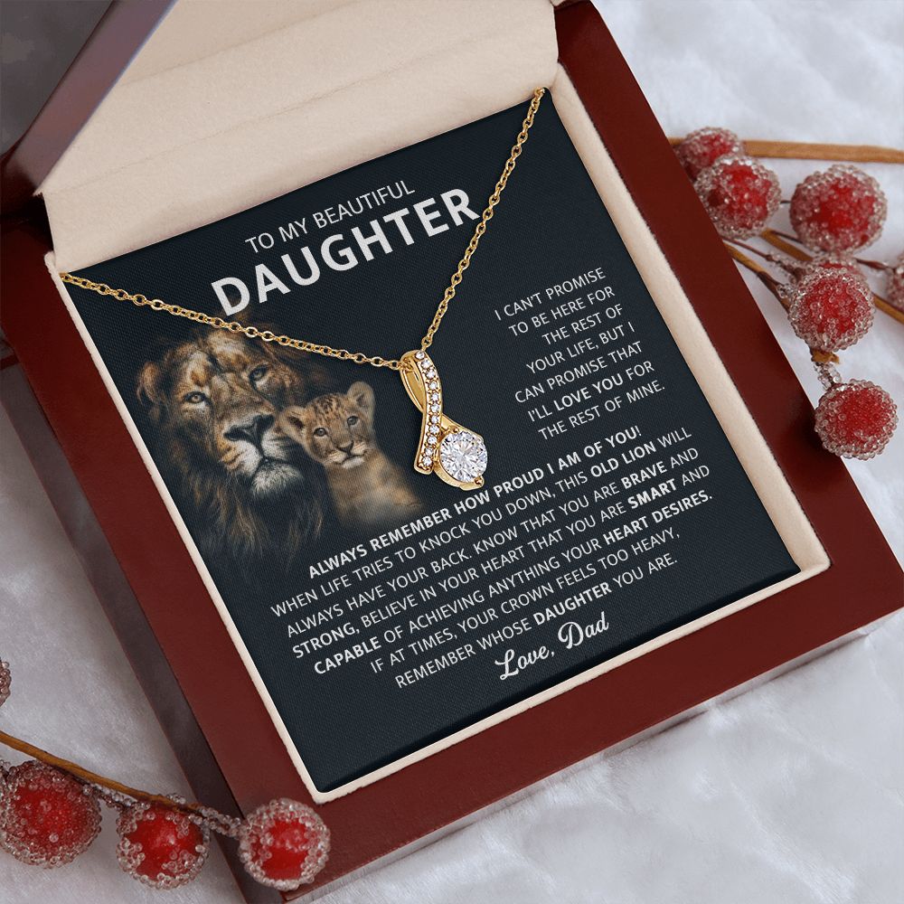 Beautiful Daughter Heart Desires, Alluring Beauty Necklace, Sentimental Gift For Daughter From Dad