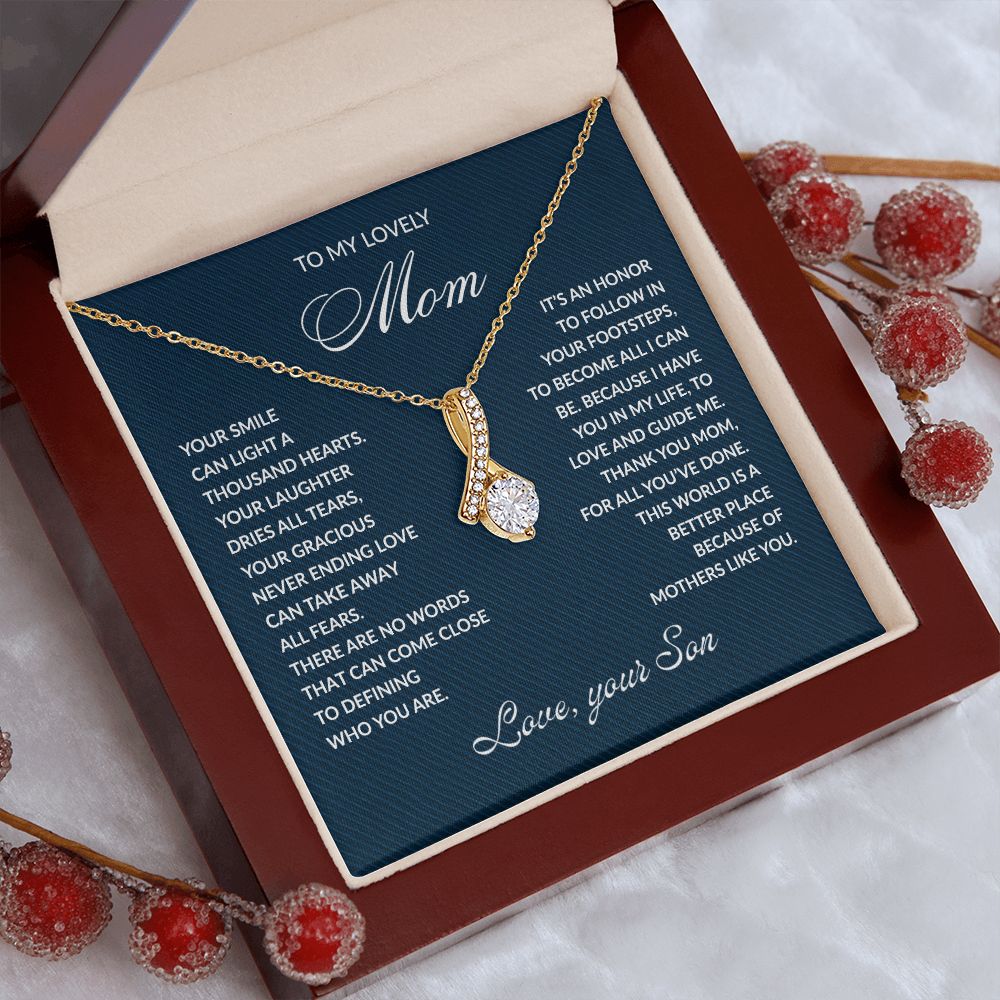 Mom Your Smile, Alluring Beauty Necklace, Perfect Gift For Mom From Son