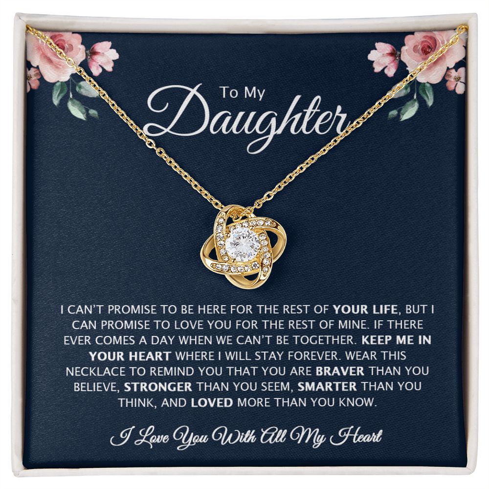 To My Daughter | Keep Me In Your Heart | Gift For Your Daughter | Love Knot Necklace.
