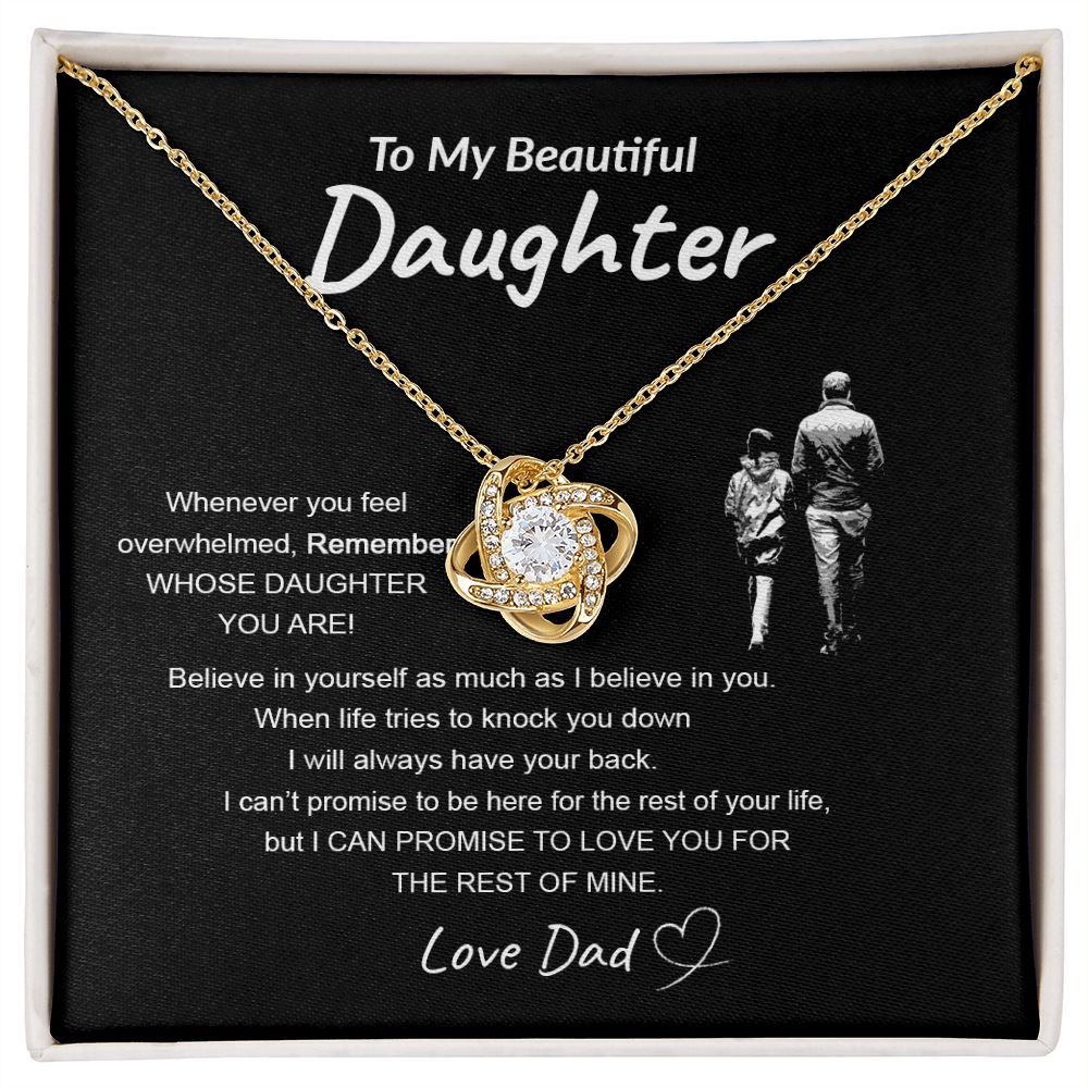 Daughter Believe In Yourself | Gift For Your Daughter From Dad | Love Knot Necklace