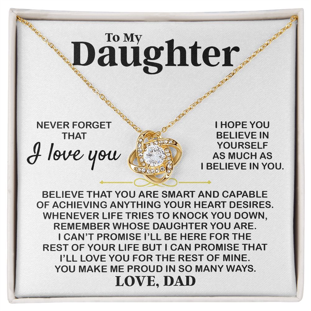 Daughter I Hope You, Love Knot Necklace