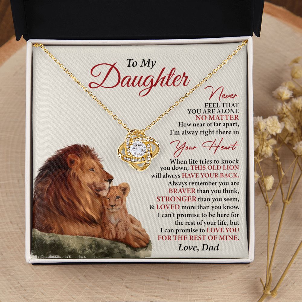 To My Daughter - Love You For The Rest Of Mine, Love Knot Necklace