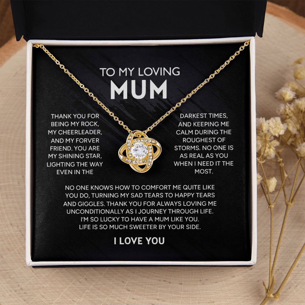 To My Loving Mum - Loving Me Unconditionally, Love Knot Necklace