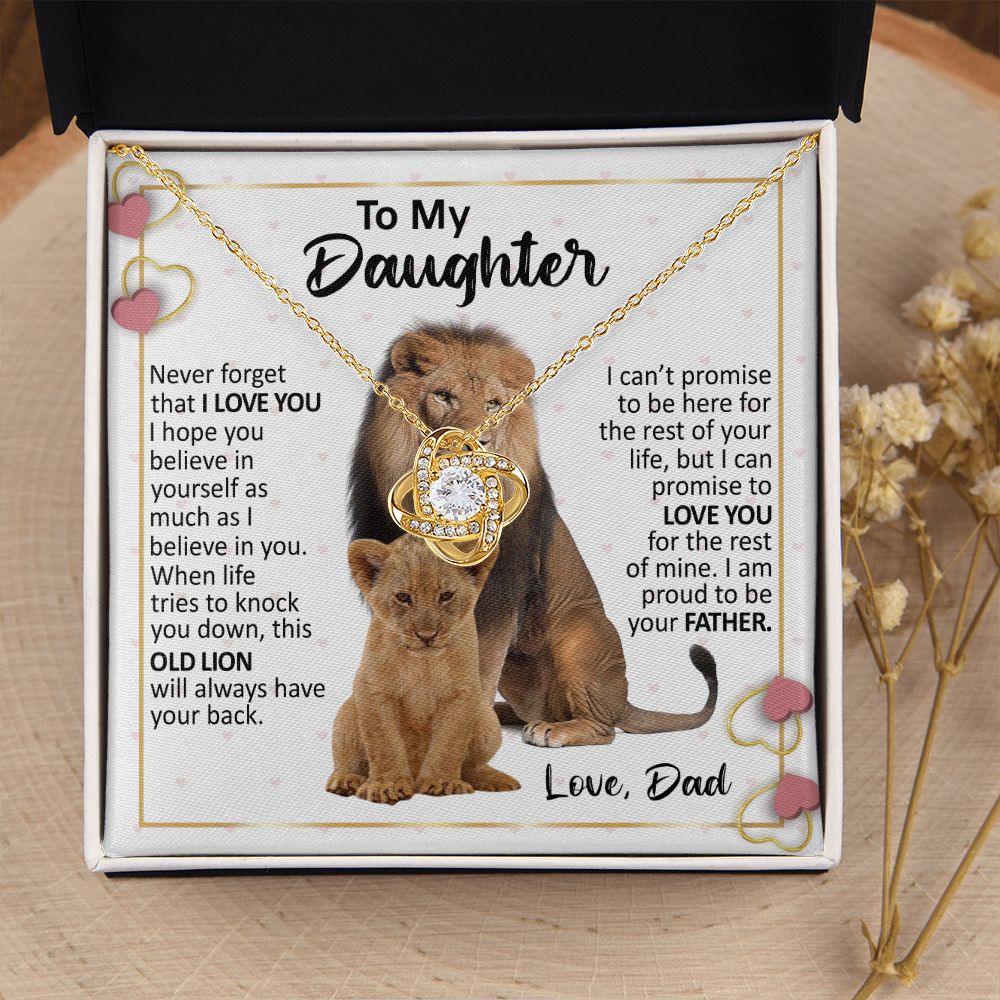 To My Daughter Gift From Dad | Proud To Be Your Father | Love Knot Necklace