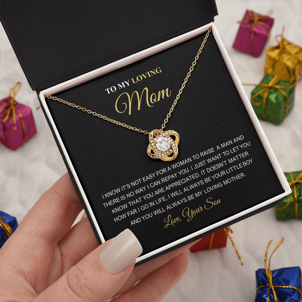 To My Loving Mom | You Are The World | Love Knot Necklace | Best Gift For Mom