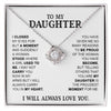 To My Daughter | I Closed My Eyes | Gift Idea For Daughter Love Knot Necklace