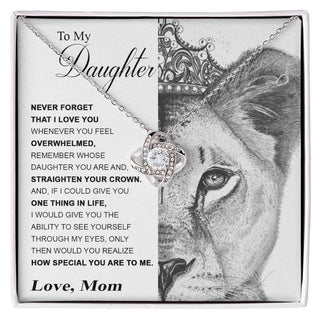 To My Daughter Gift From Mom | Never Forget That I Love You | Love Knot Necklace.