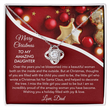 To My Daughter - Merry Christmas, Love Knot Necklace Gift