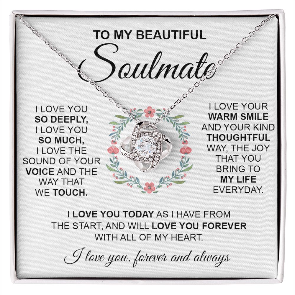To My Beautiful Soulmate | I Love You So Deeply | Love Knot Necklace