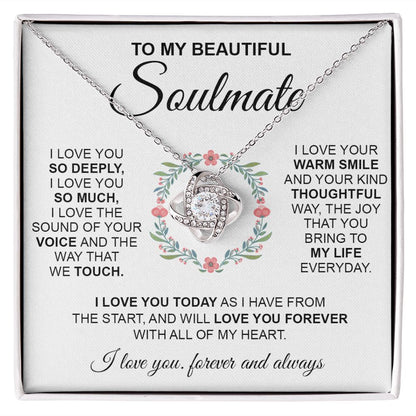 To My Beautiful Soulmate | I Love You So Deeply | Love Knot Necklace