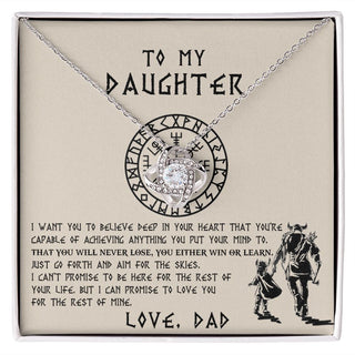 To My Daughter Gift From Dad | Never Lose | Viking Dad To Daughter Gift | Love Knot Necklace