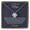 To My Beautiful Mom | With All My Heart | Love Knot Necklace