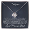 To Our Daughter | You're Always In Our Heart | Love Knot Necklace | Gift For Daughter From Mom & Dad