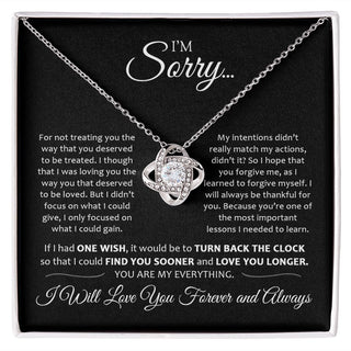 Romantic Gift For Her | I'm Sorry | Valentine Day Gift | Love Knot Necklace