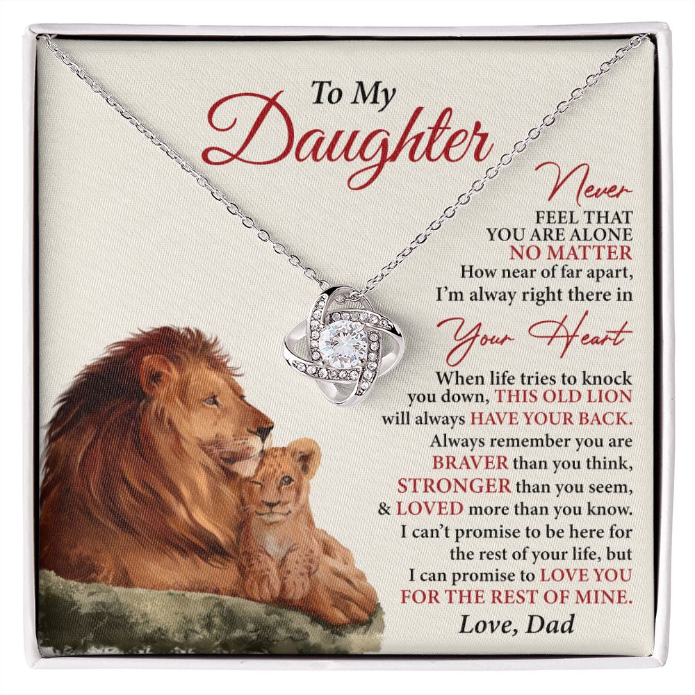 To My Daughter - Love You For The Rest Of Mine, Love Knot Necklace