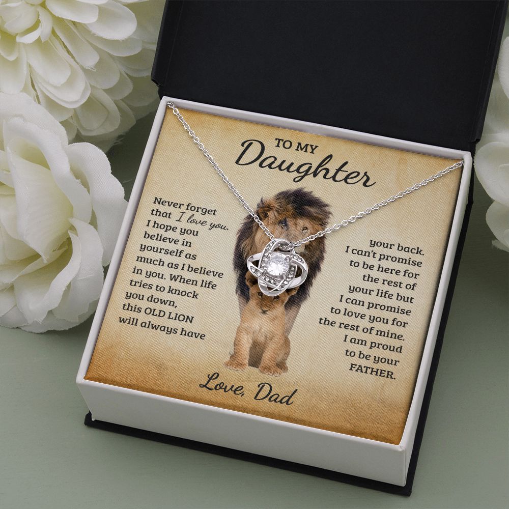 To My Daughter | Old Lion | Love Knot Necklace | Gift for Daughter from Dad