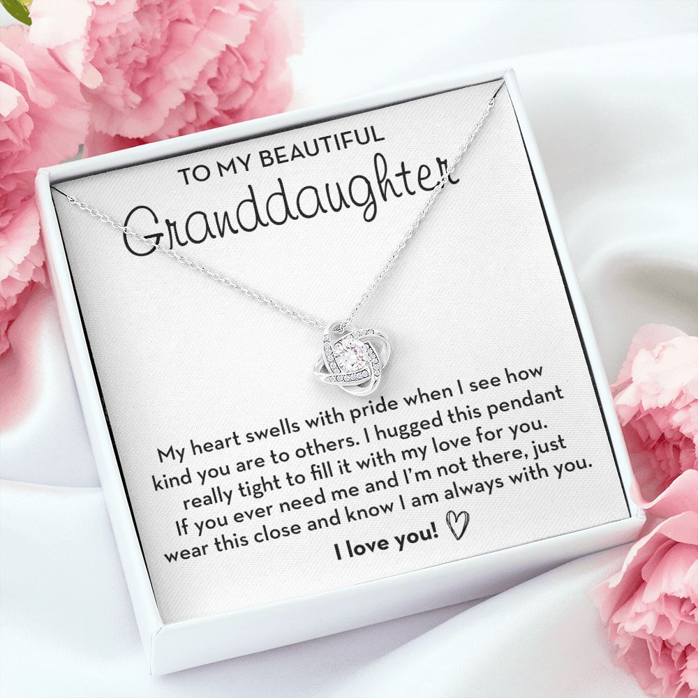 To My Beautiful Granddaughter - I Am Always With You, Love Knot Necklace