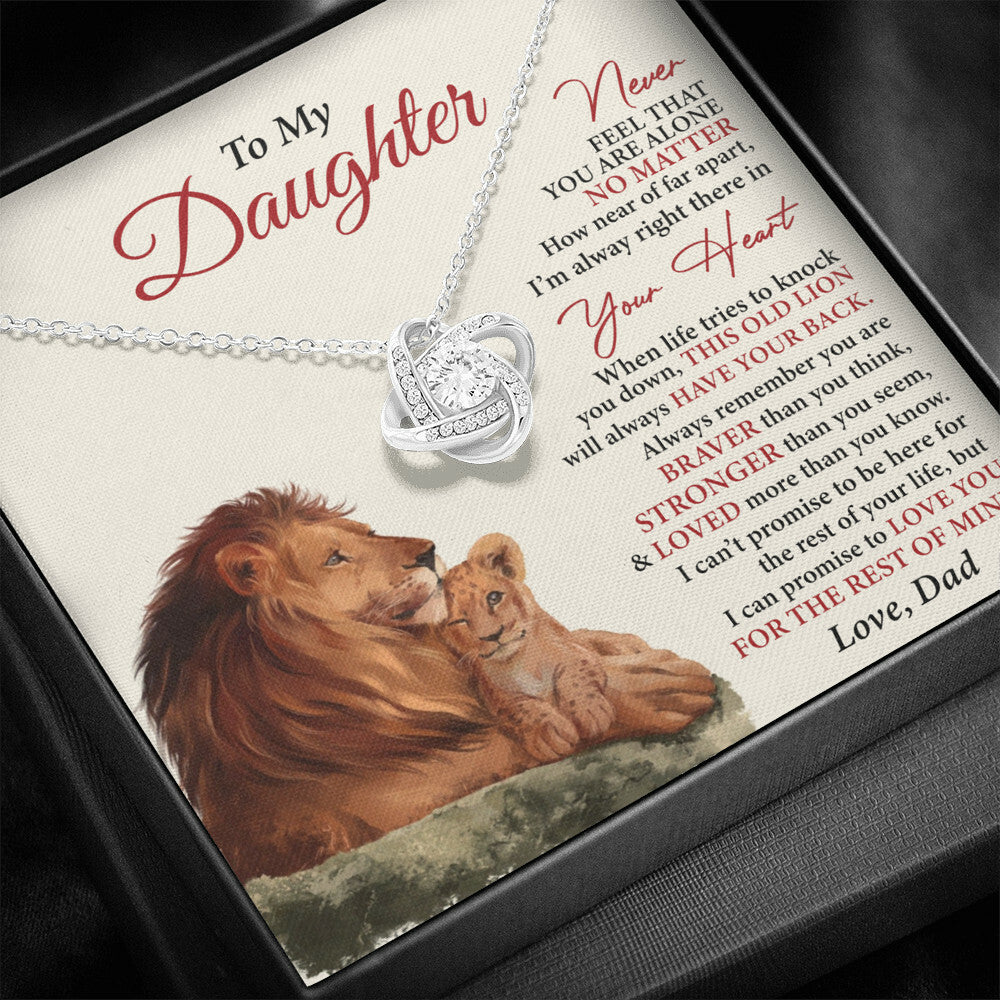 To My Daughter - Love You For The Rest Of Mine, Love Knot Necklace