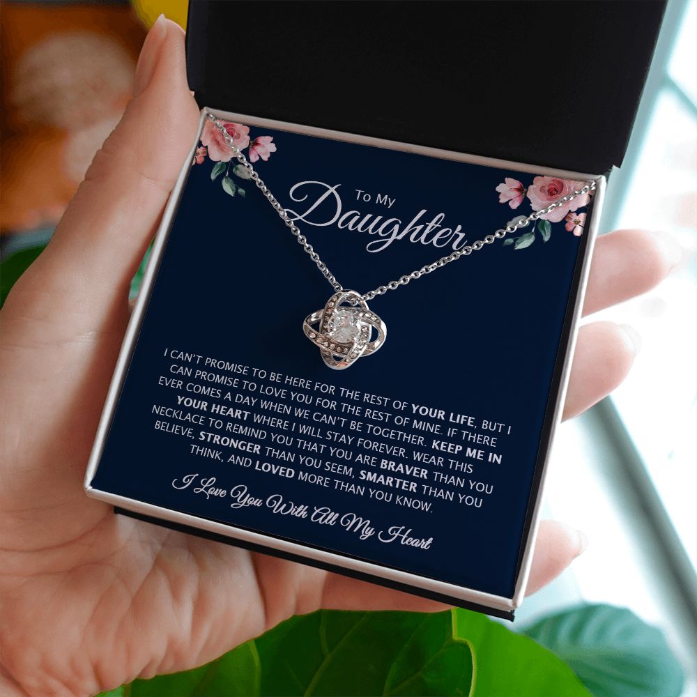 To My Daughter | Keep Me In Your Heart | Gift For Your Daughter | Love Knot Necklace.
