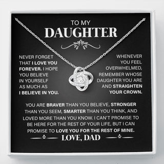 To My Daughter From Dad | Never Forget That I Love You | Love Knot Necklace
