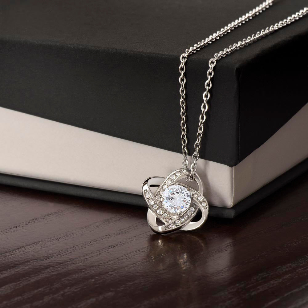 Daughter Believe In Yourself, Love Knot Necklace, Gift For Daughter From Dad, Christmas Gift Idea