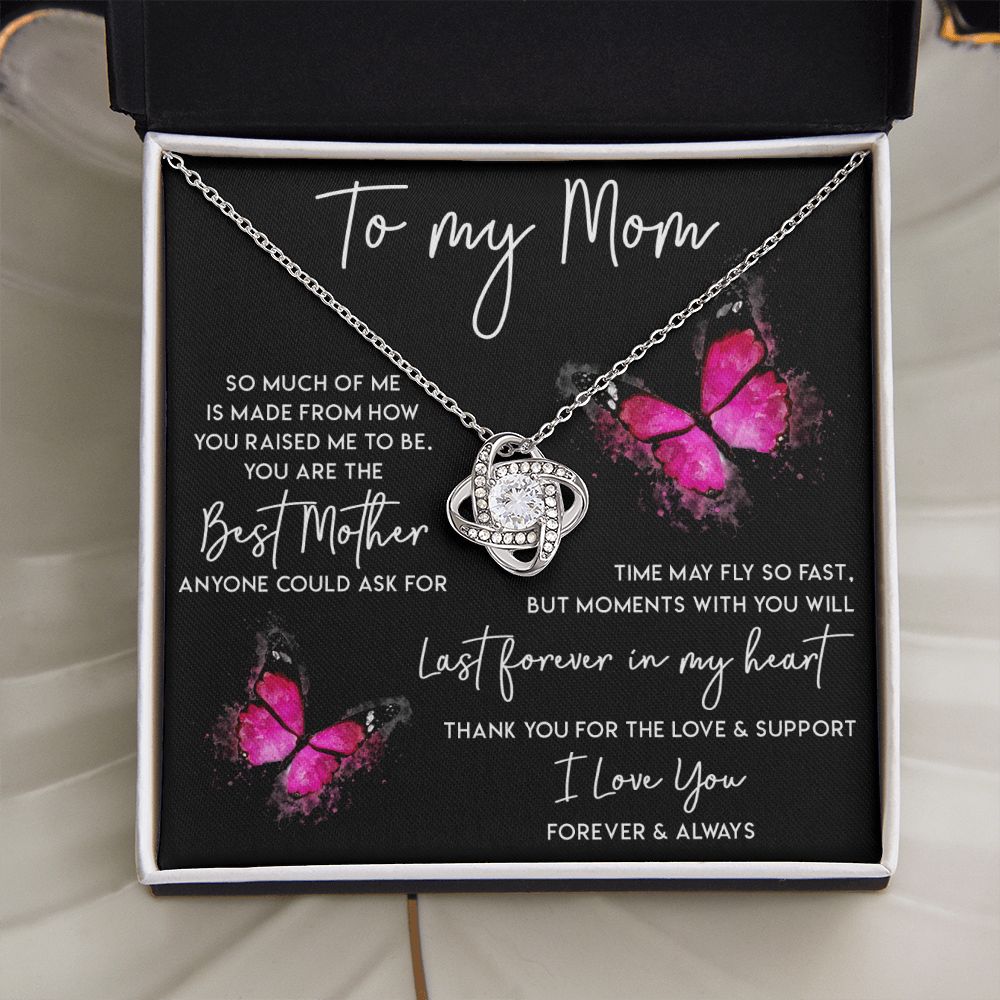 To My Mom - Last Forever In My Heart, Love Knot Necklace