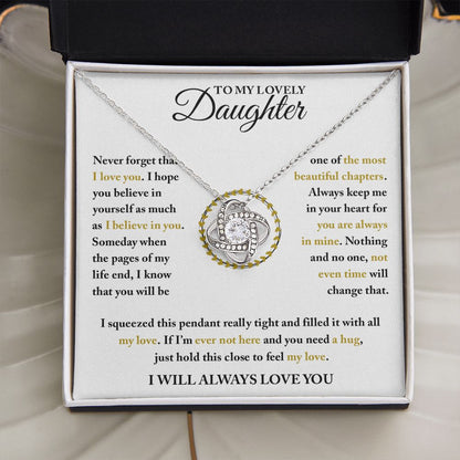 To My Lovely Daughter | Believe In Yourself | Love Knot Necklace | Sentimental Gift