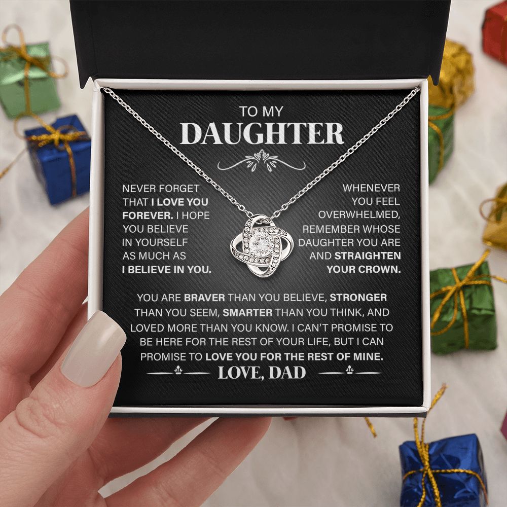 To My Daughter - I Love You Forever, Love Knot Necklace
