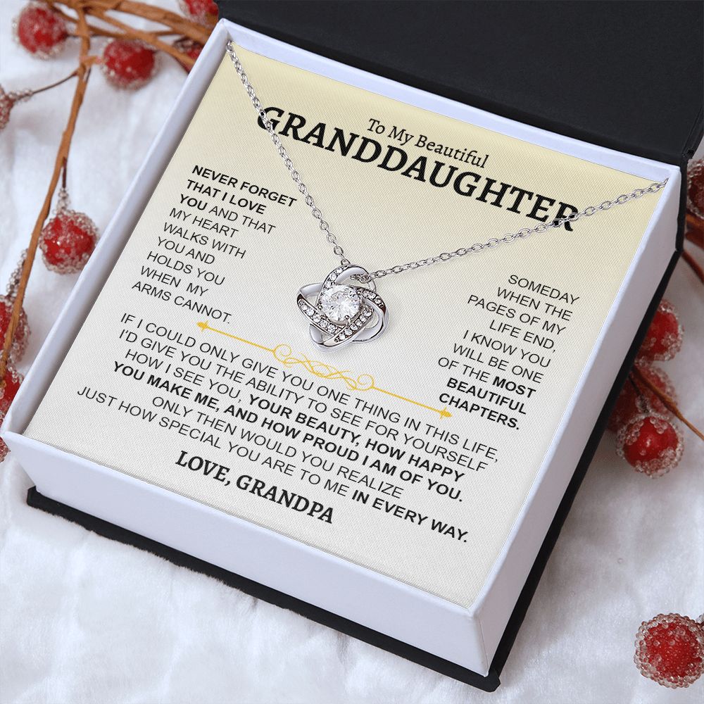 Granddaughter How Proud I Am Of You, Love Knot Necklace, Gift For Granddaughter From Grandpa
