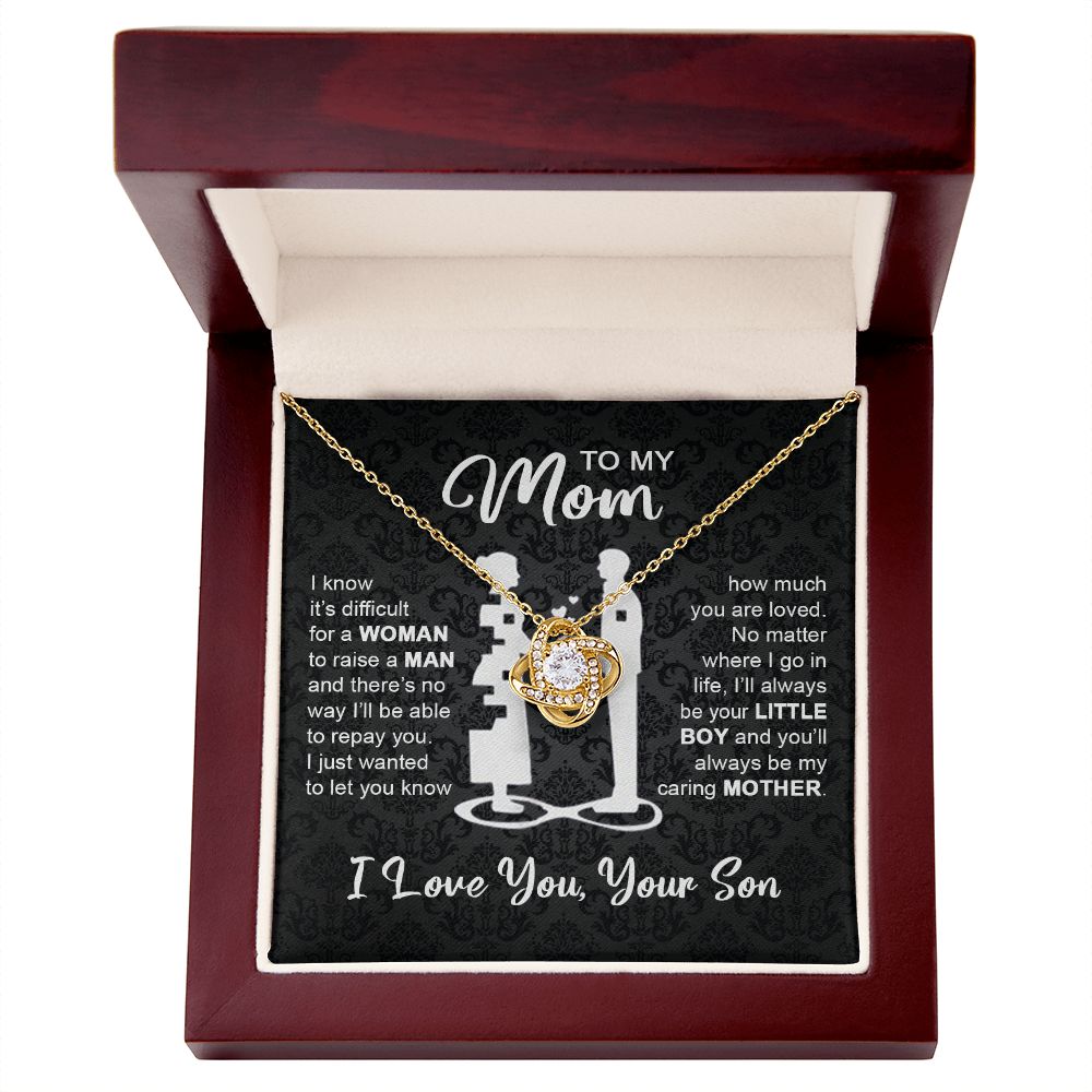 To My Mom Gift From Son | I'll Always Be Your Little Boy | Love Knot Necklace