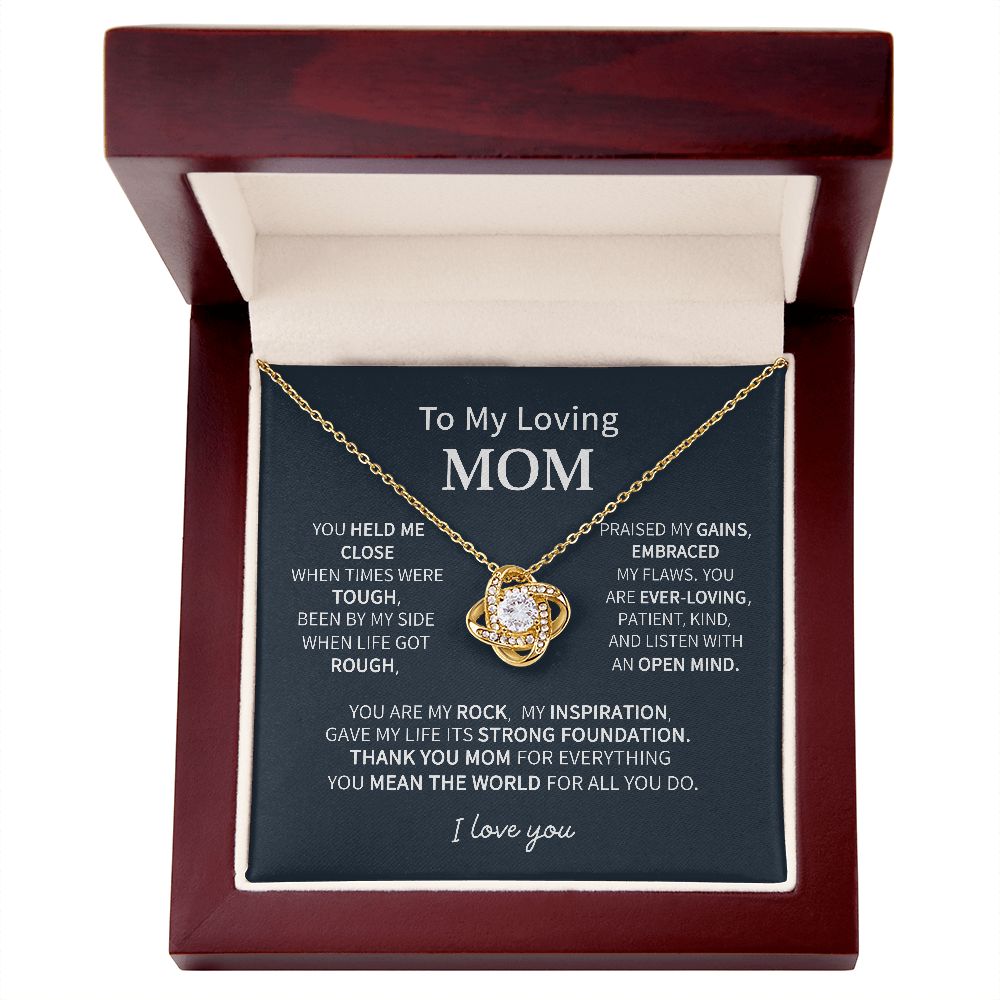 Mom You Are My Rock, Love Knot Necklace, Christmas Gift for Mom