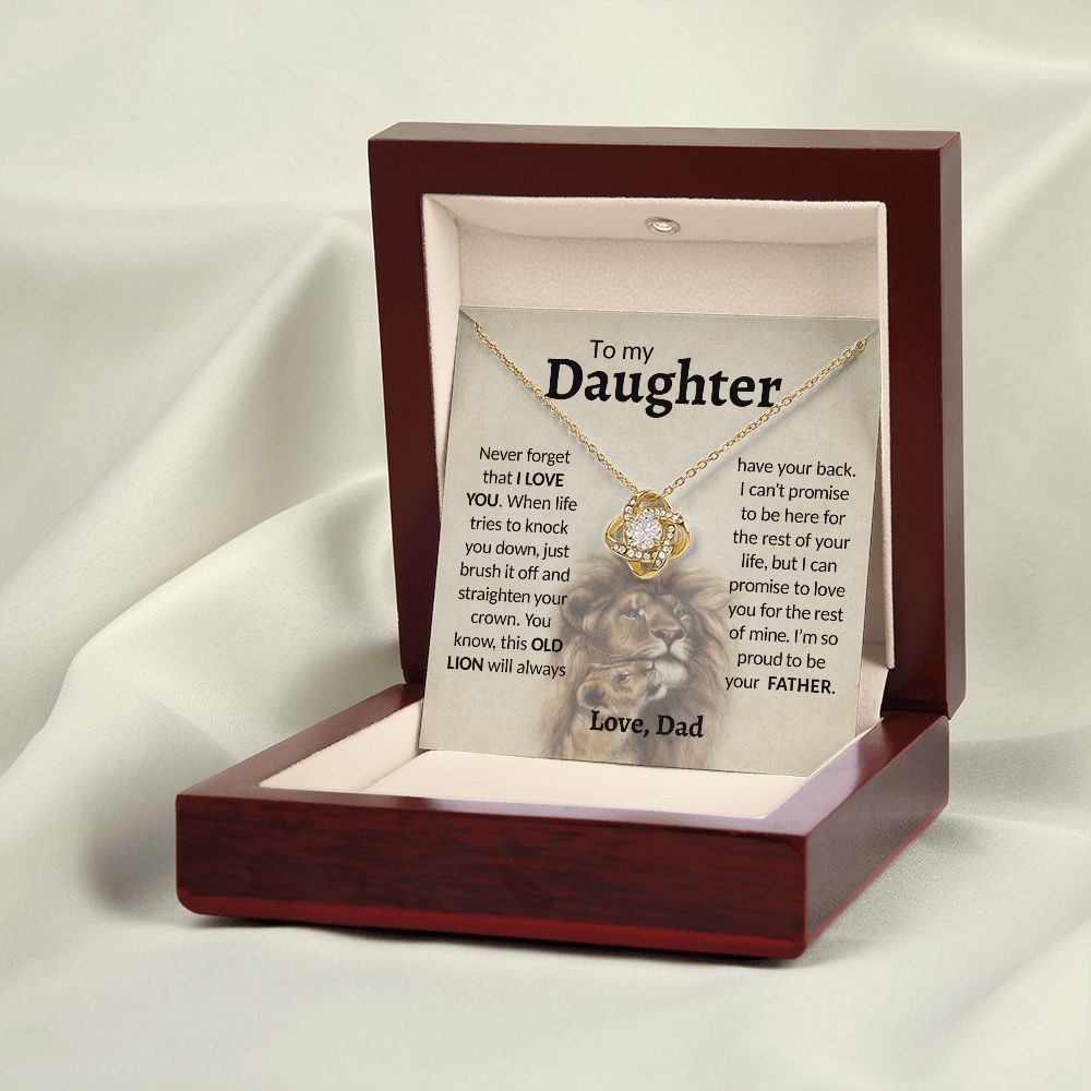 To My Daughter, Proud Of You, Love Knot Necklace, Gift For Daughter From Dad