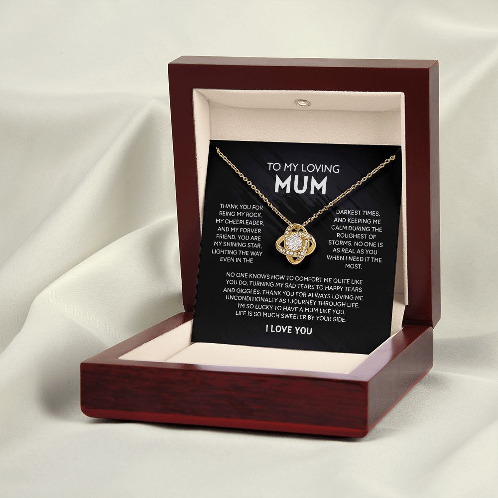 To My Loving Mum - Loving Me Unconditionally, Love Knot Necklace