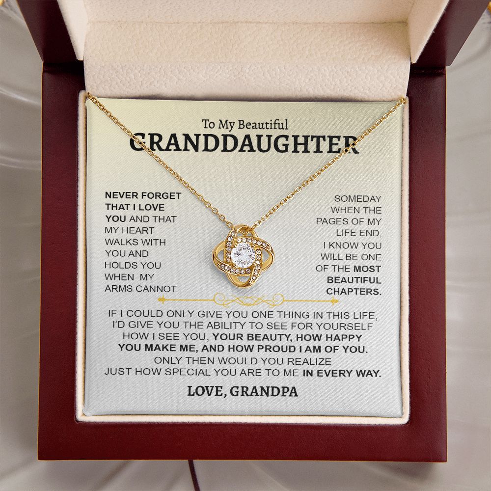 Granddaughter How Proud I Am Of You, Love Knot Necklace, Gift For Granddaughter From Grandpa