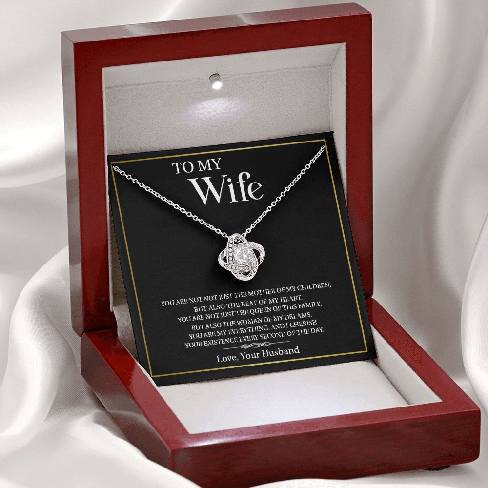 To My Wife - You Are My Everything, Love Knot Necklace