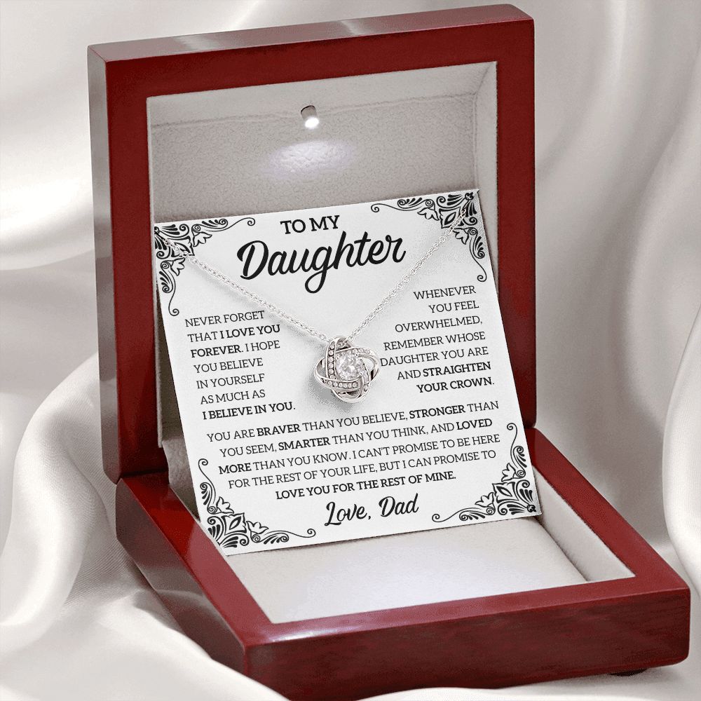 To My Daughter - Love You For The Rest Of Mine, Love Knot Necklace