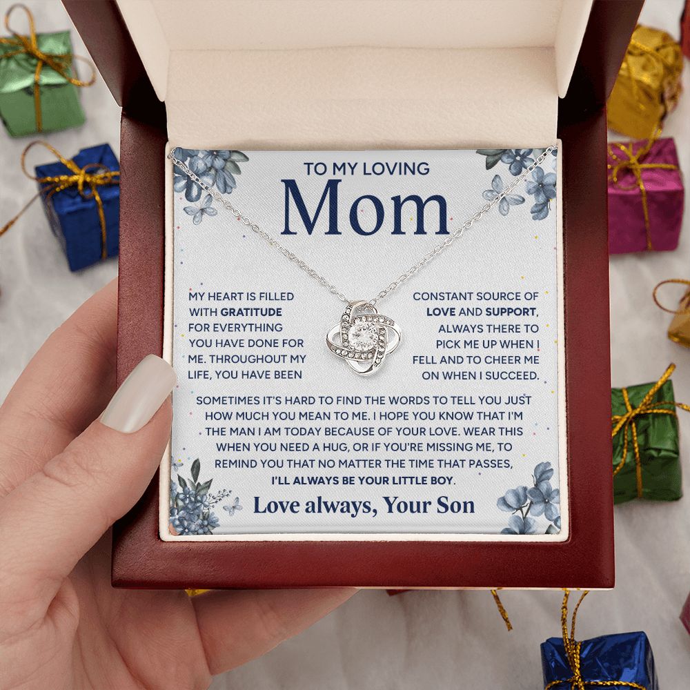 To My Loving Mom - Gratitude For Everything You Have Done, Love Knot Necklace