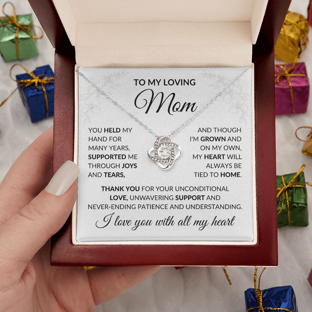 To My Mom - You Held My Hand, Love Knot Necklace