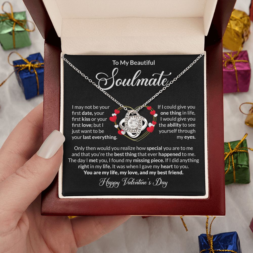 To My Beautiful Soulmate - I Want To Be Your Last Everything, Love Knot Necklace