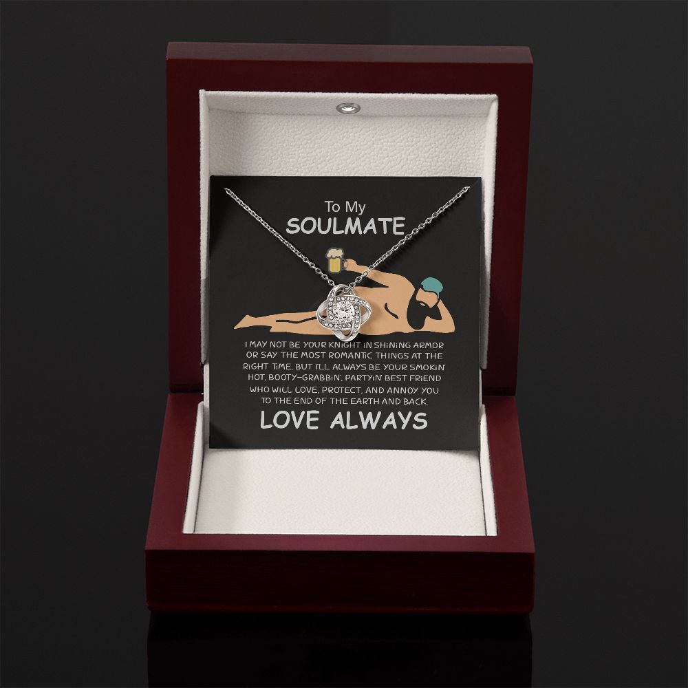 Soulmate Partyin' Best Friend, Love Knot Necklace, Perfect Gift For Her