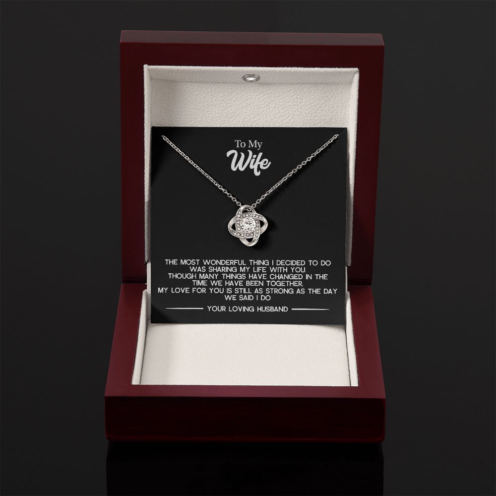 To My Wife - The Most Wonderful Thing, Love Knot Necklace