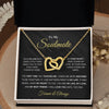 Romantic Gift For Soulmate, In Your Heart, Interlocking Hearts Necklace with Message Card