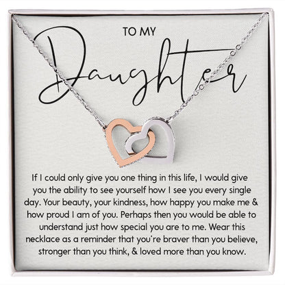 To My Daughter - You Are Special, Interlocking Hearts Necklace Gift