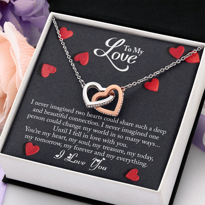 To My Love | My Everything | Interlocking Hearts Necklace | Gift for Her